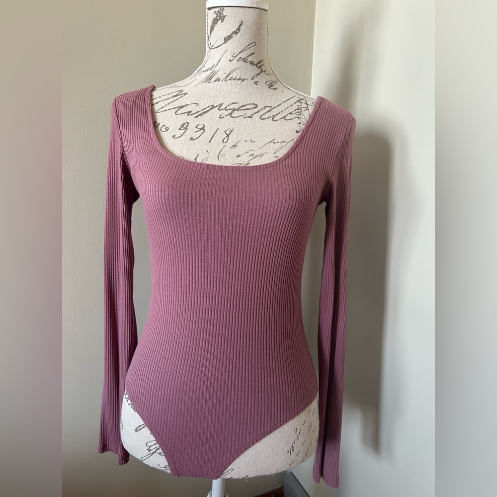 George Mauve Ribbed Bodysuit